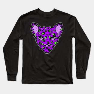 Purple and Green Leopard Long Sleeve T-Shirt